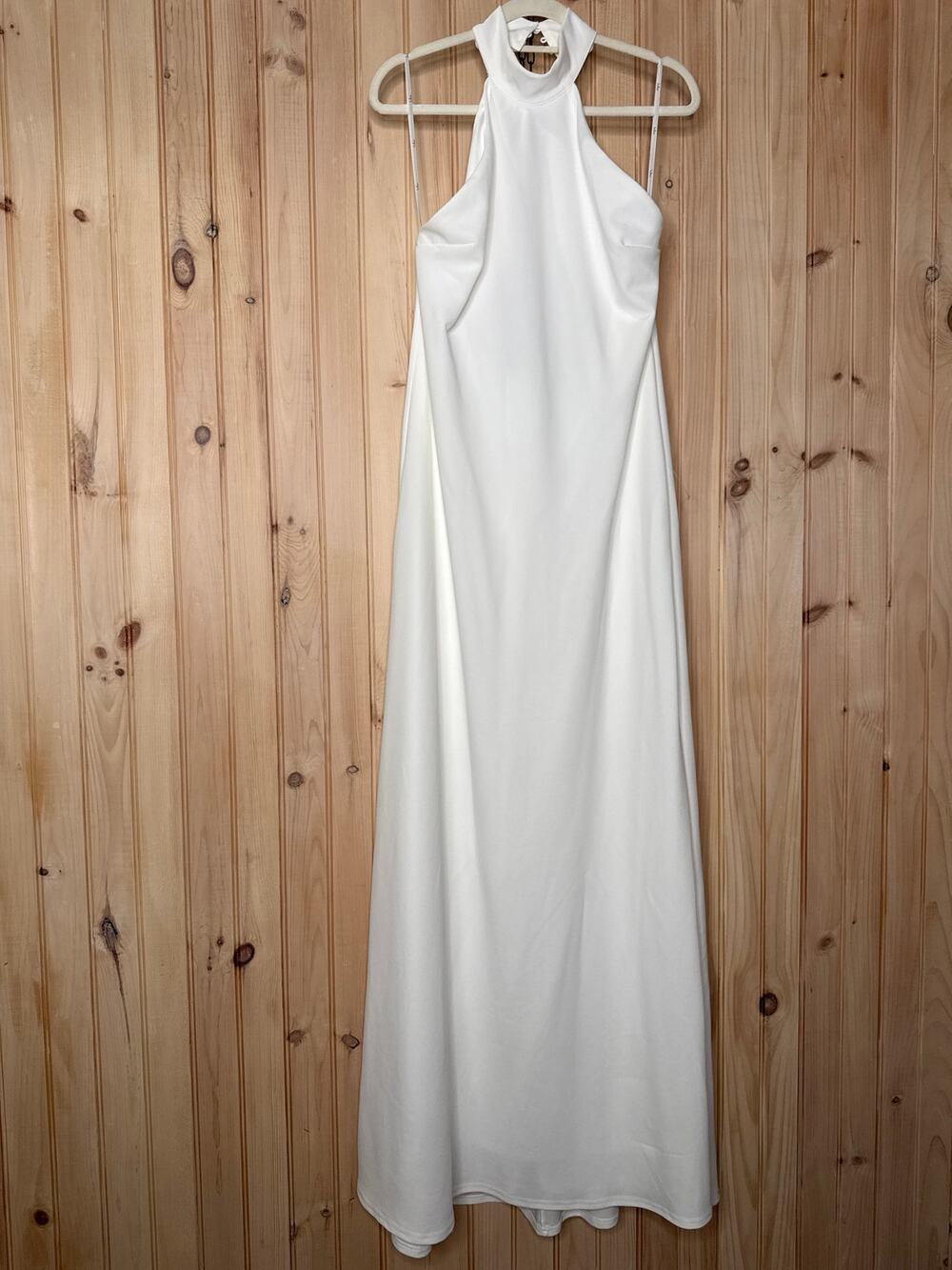 NWT Lulus Alaura White Backless Halter Maxi Dress Wedding Gown Bridal Bride XXS - Picture 2 of 9